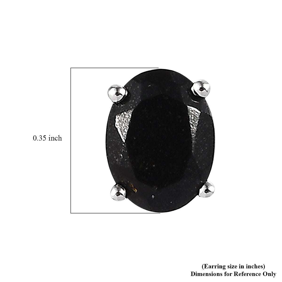 Black Tourmaline Set of 3 Stud Earrings in Platinum Over Sterling Silver 10.40 ctw