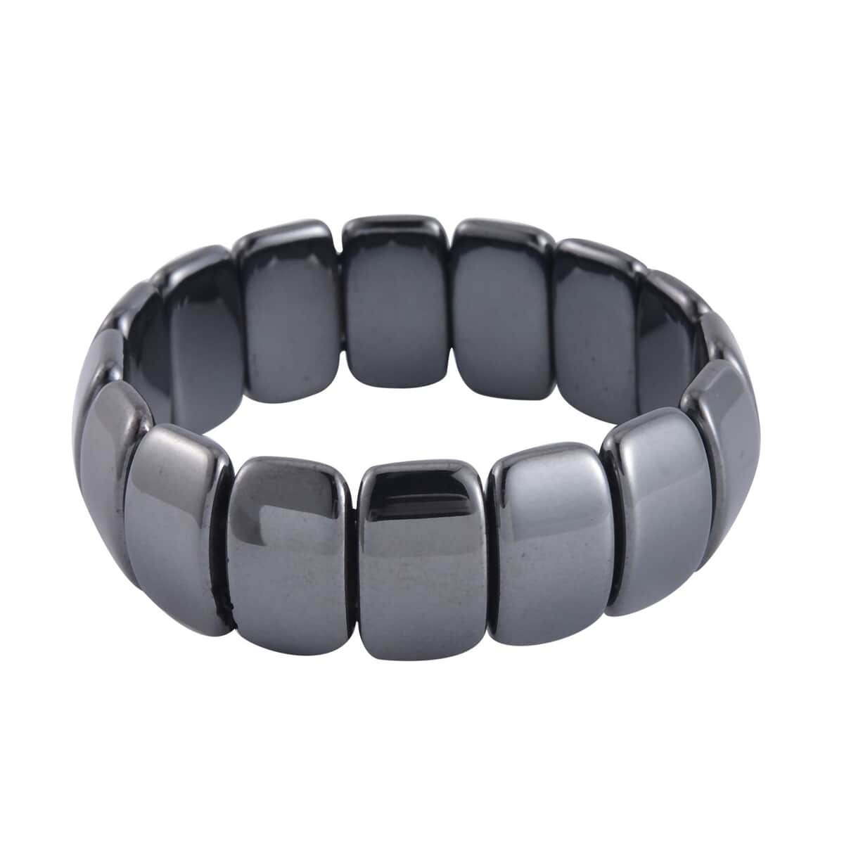 Set of 2 Black Hematite Beaded Stretch Bracelet 650.00 ctw image number 2