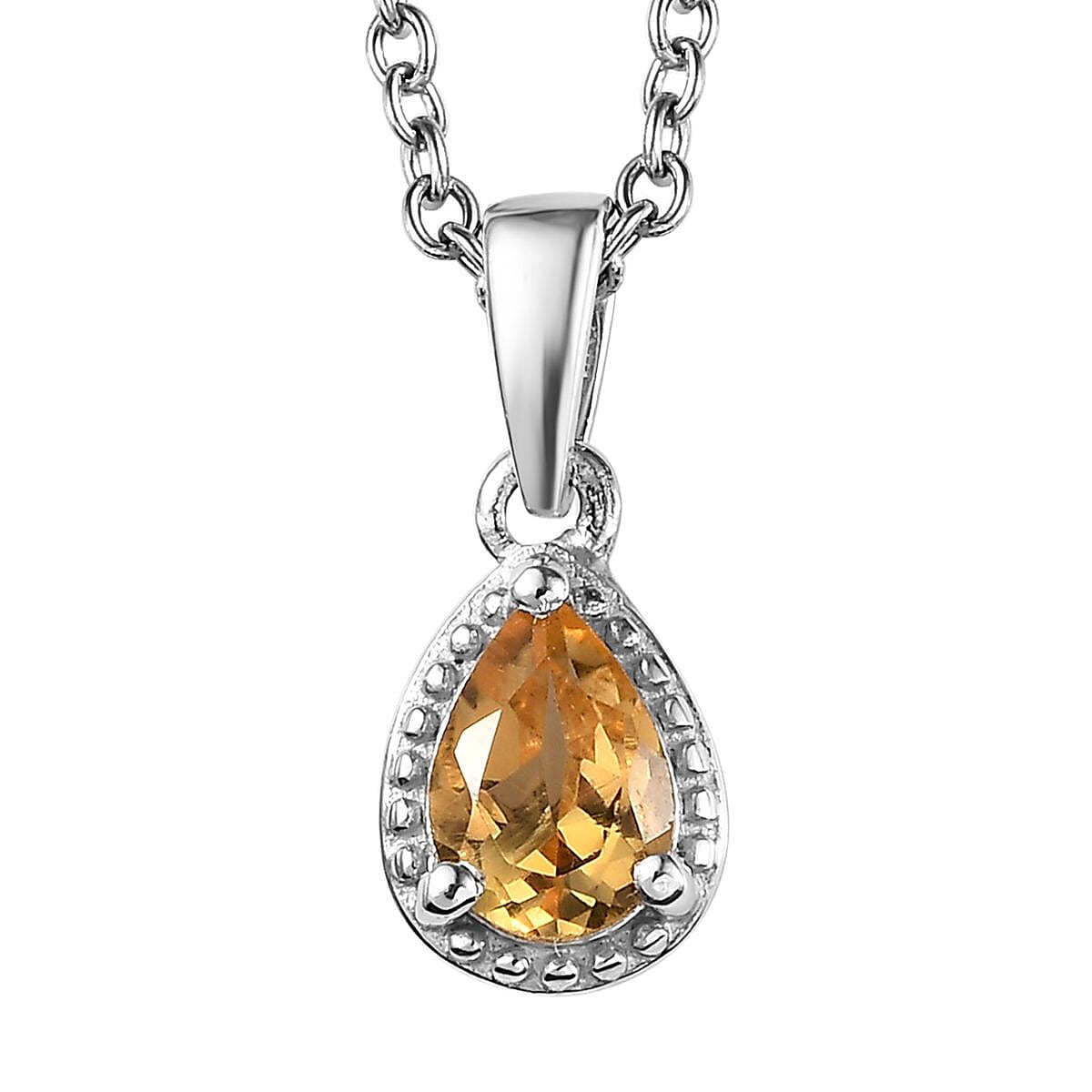 Brazilian Citrine Earrings and Pendant Necklace 20 Inches in Platinum Over Sterling Silver 1.35 ctw image number 3