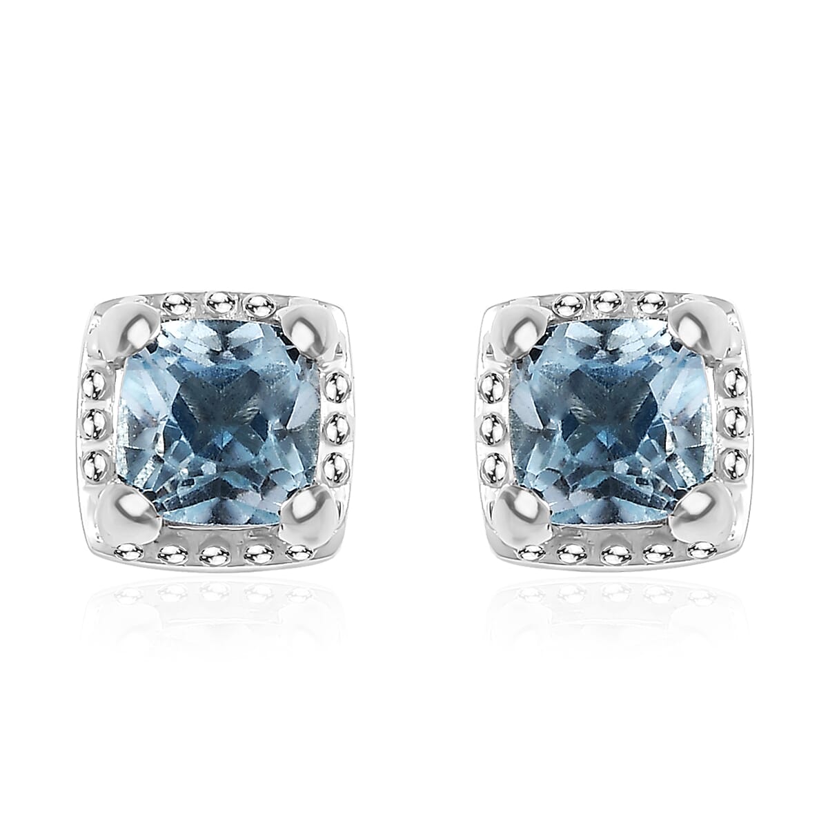 Premium Sky Blue Topaz Earrings, Ring (Size 5.0) and Pendant in Platinum Over Sterling Silver with Stainless Steel Necklace 20 Inches 2.65 ctw