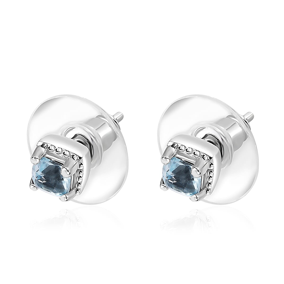 Premium Sky Blue Topaz Earrings, Ring (Size 5.0) and Pendant in Platinum Over Sterling Silver with Stainless Steel Necklace 20 Inches 2.65 ctw