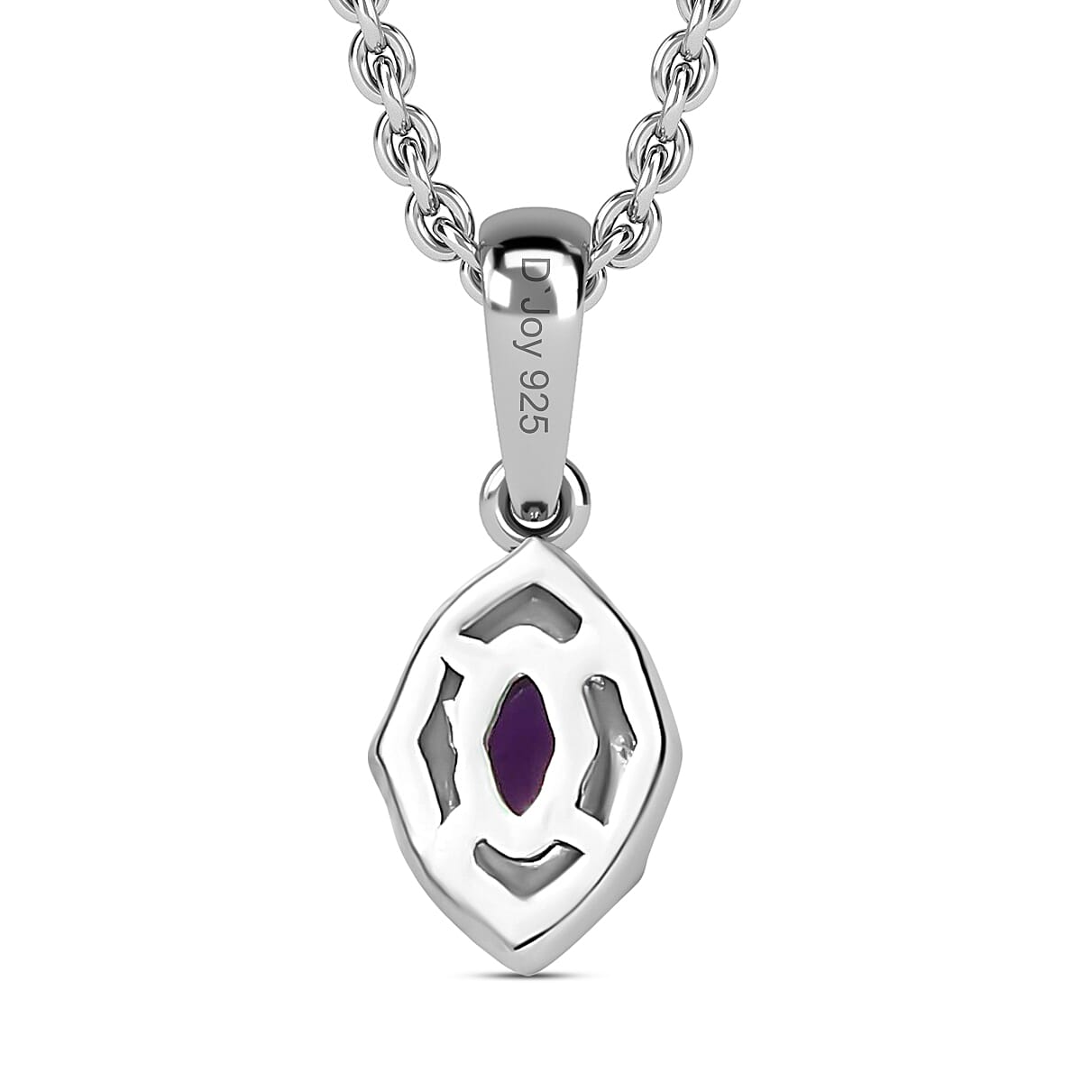 Premium African Amethyst Earrings, Solitaire Ring (Size 5.0) and Pendant in Platinum Over Sterling Silver with Stainless Steel Necklace (20 Inches) 1.35 ctw image number 10