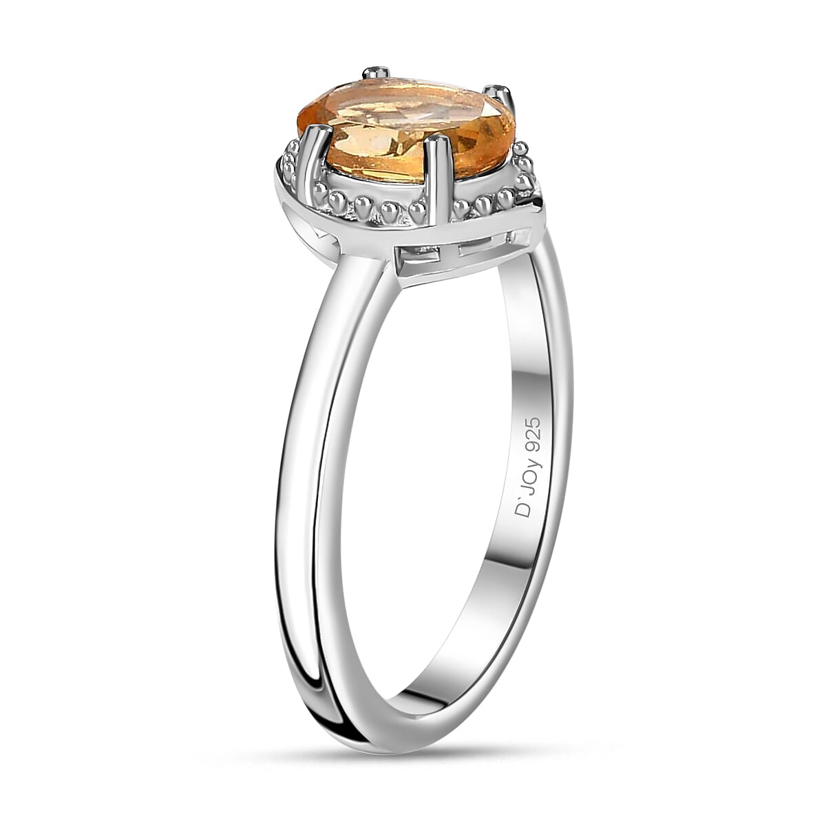 Premium Brazilian Citrine Earrings, Solitaire Ring and Pendant Jewelry Set in Platinum Over Sterling Silver with Stainless Steel Necklace, Birthstone Jewelry Set 20 Inches 1.25 ctw image number 5