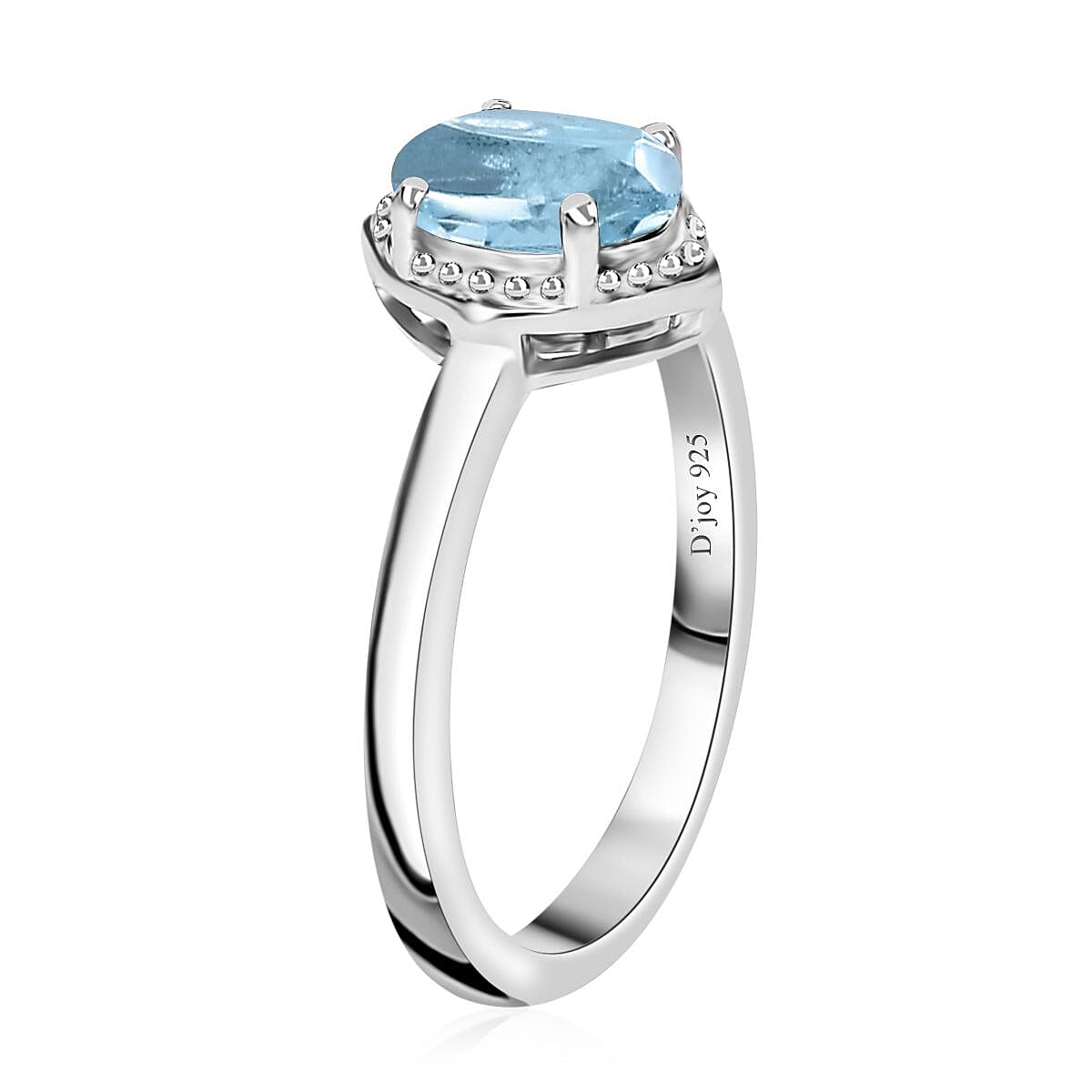 Premium Sky Blue Topaz Earrings, Ring (Size 5.0) and Pendant in Platinum Over Sterling Silver with Stainless Steel Necklace 20 Inches 1.15 ctw