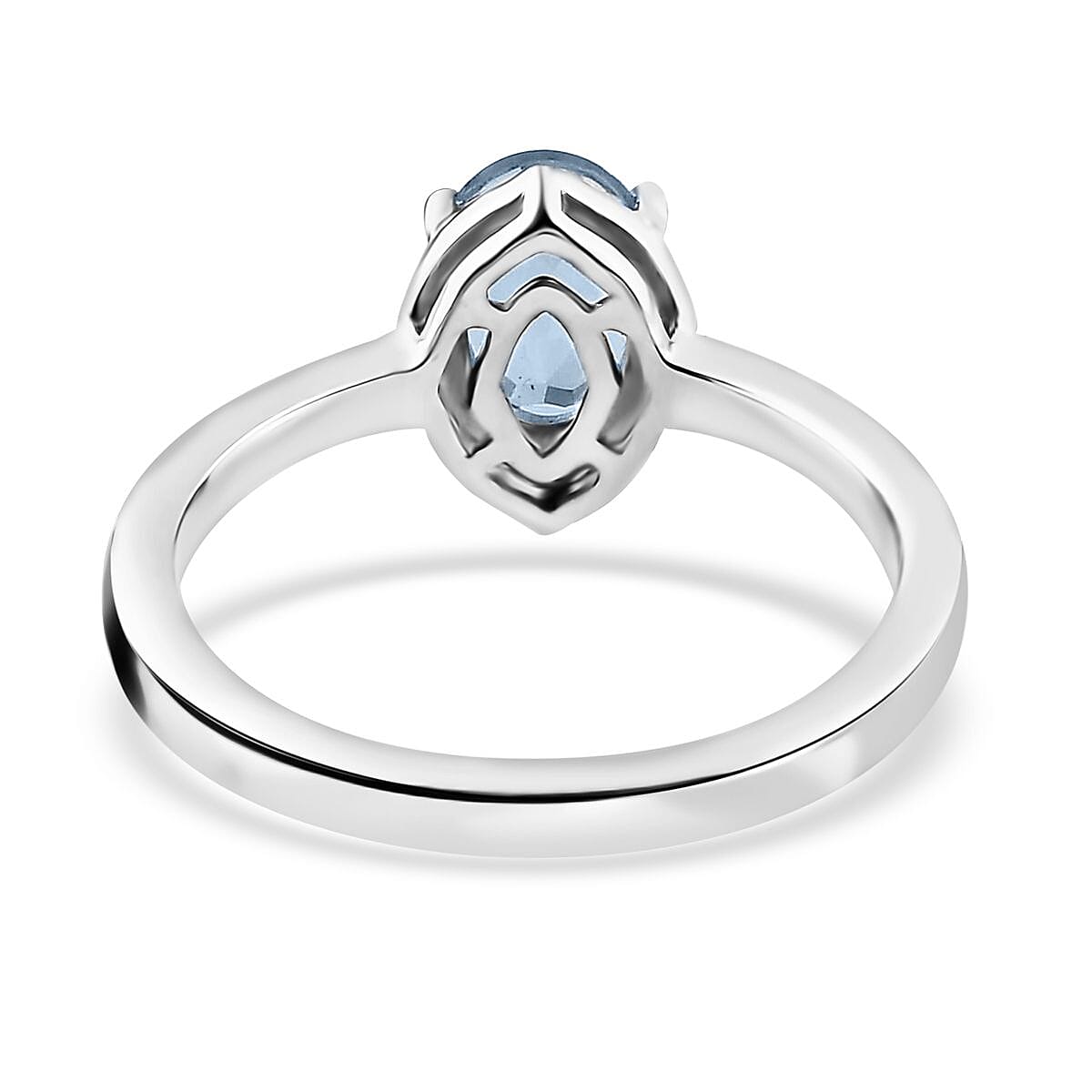Premium Sky Blue Topaz Earrings, Ring (Size 5.0) and Pendant in Platinum Over Sterling Silver with Stainless Steel Necklace 20 Inches 1.15 ctw