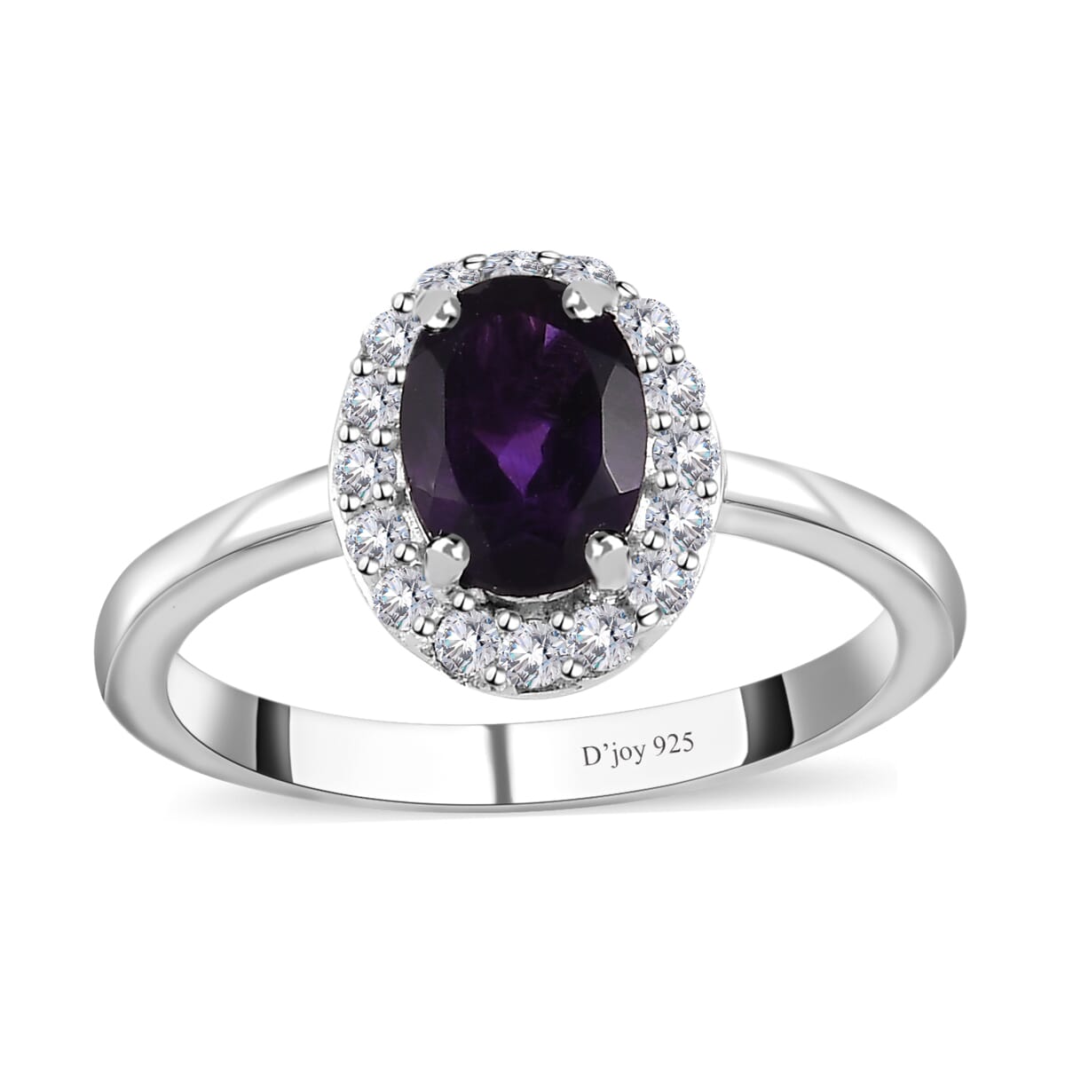 Premium African Amethyst, White Zircon Ring (Size 5.0), Pendant Necklace (20 Inches) in Platinum Over Sterling Silver 1.90 ctw image number 3