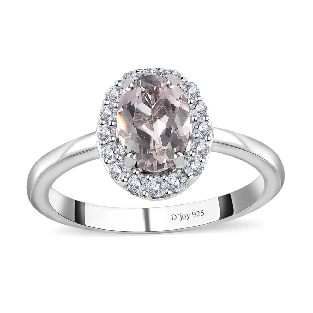 Premium White Topaz and White Zircon Halo Ring (Size 8.0) and Pendant Necklace 20 Inches in Platinum Over Sterling Silver 1.85 ctw image number 3