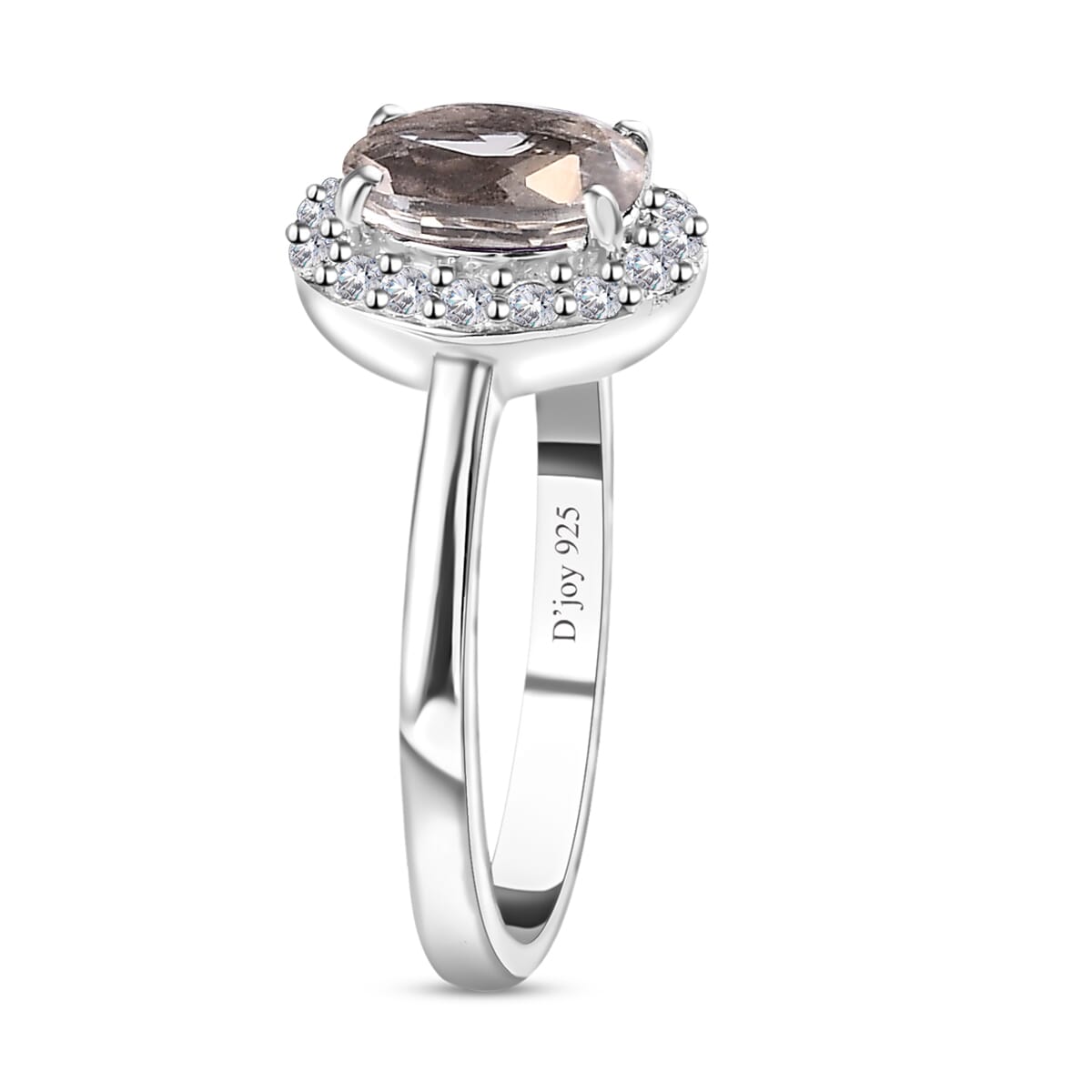 Premium White Topaz and White Zircon Halo Ring (Size 8.0) and Pendant Necklace 20 Inches in Platinum Over Sterling Silver 1.85 ctw image number 4