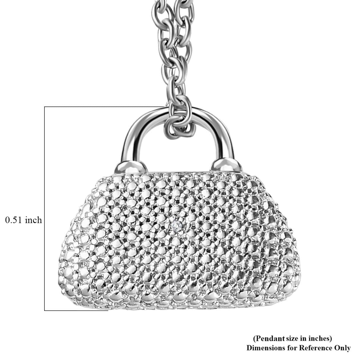 Diamond Accent Wallet Pendant in Platinum Over Copper with Stainless Steel Necklace 20 Inches image number 5