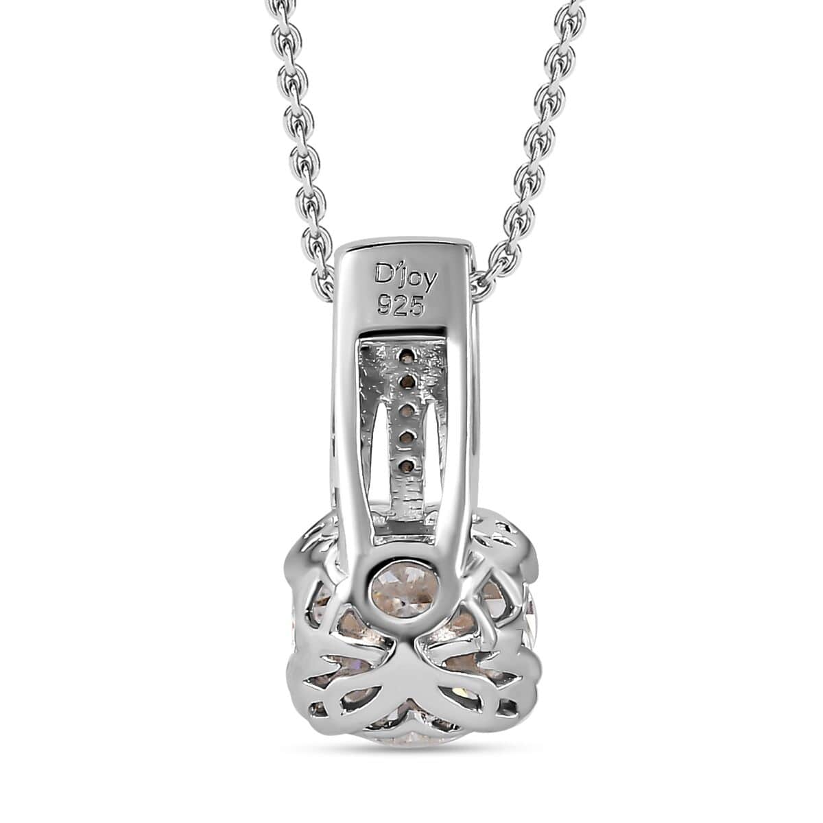 Moissanite Pendant Necklace 20 Inches in Platinum Over Sterling Silver 2.10 ctw image number 4