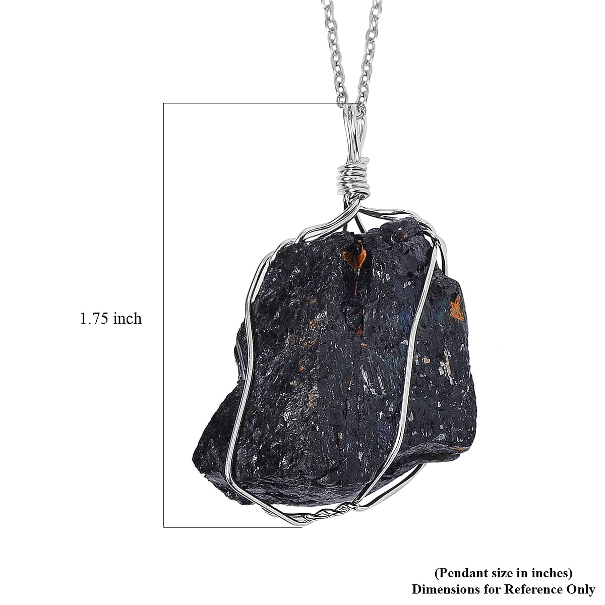 Rough Cut Black Tourmaline Earrings and Pendant in Silvertone with Stainless Steel Necklace 20 Inches 152.50 ctw