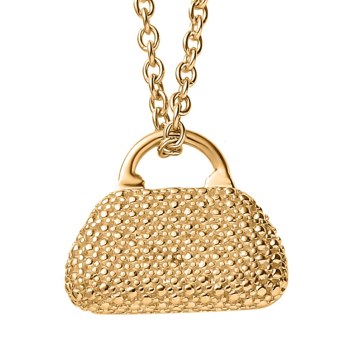 Diamond Accent Wallet Pendant in 14K YG Over Copper with ION Plated YG Stainless Steel Necklace 20 Inches image number 4