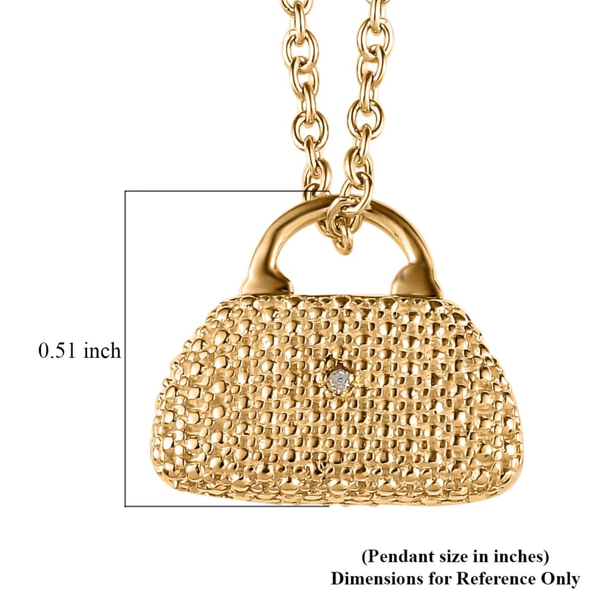 Diamond Accent Wallet Pendant in 14K YG Over Copper with ION Plated YG Stainless Steel Necklace 20 Inches image number 6