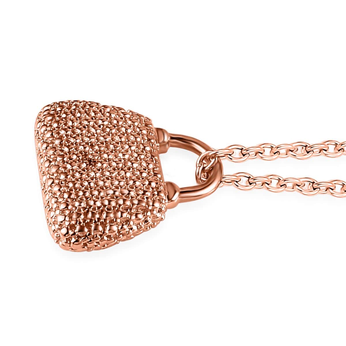 Diamond Accent Wallet Pendant in 14K RG Over Copper with ION Plated RG Stainless Steel Necklace 20 Inches image number 3