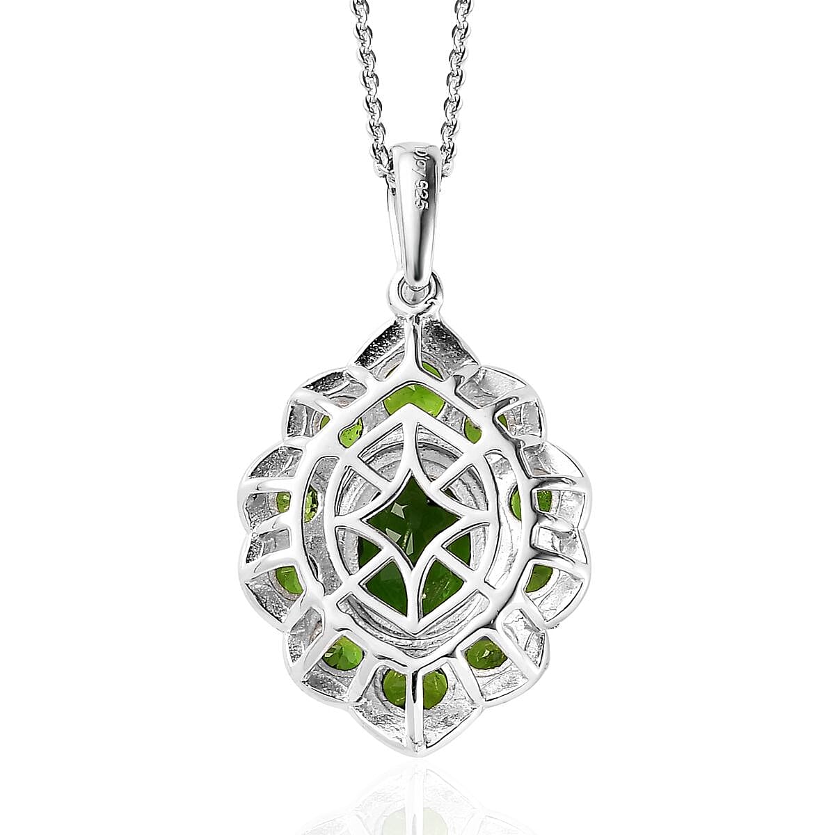 TLV Chrome Diopside Pendant Necklace (20 Inches) in Platinum Over Sterling Silver 4.40 ctw image number 4