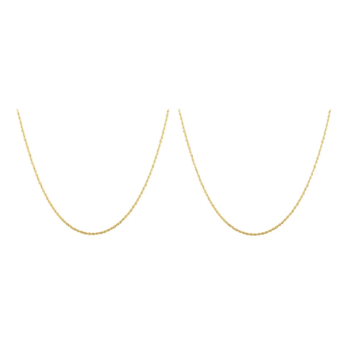 14K Yellow Gold 1.5mm Rope Set of 2 Chain Necklace 18 Inches 2.80 Grams image number 0