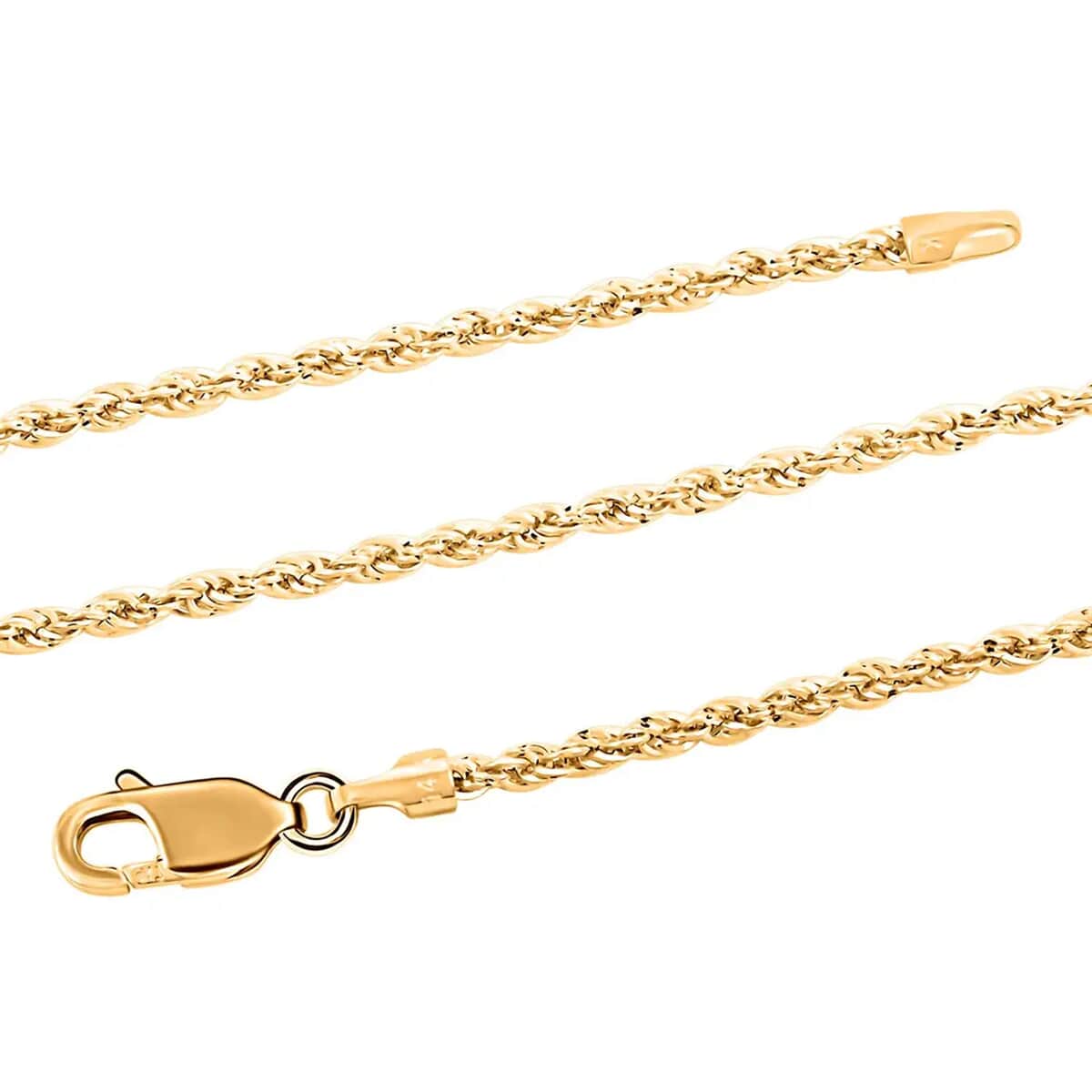 14K Yellow Gold 1.5mm Rope Set of 2 Chain Necklace 18 Inches 2.80 Grams image number 2