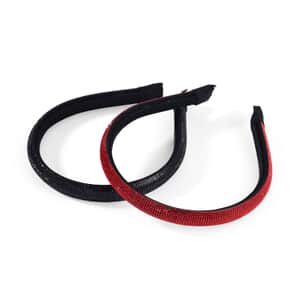 Set of 2 Black and Red Austrian Crystal Hair Band