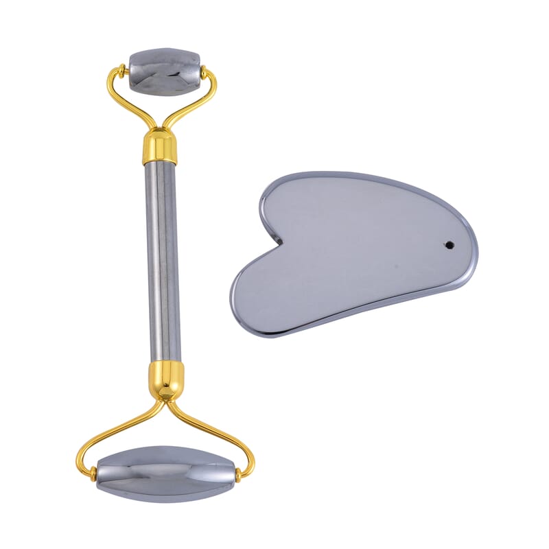 Set of Terahertz Facial Massage Roller and Gua Sha Massage Scraper 412.25 ctw