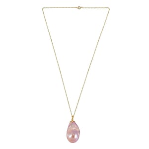 Multi Color Baroque Pearl Pendant 30.00 ctw Necklace in Vermeil YG Over Sterling Silver 18 Inches