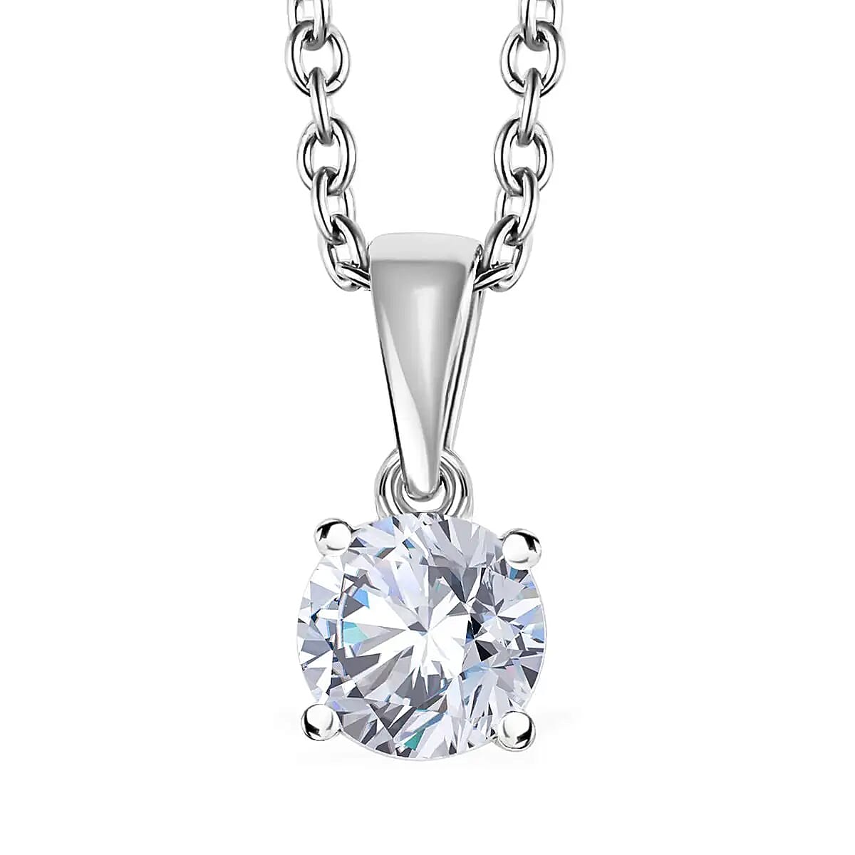 Moissanite Jewelry Set, Set of Moissanite Stud Earrings, Moissanite Solitaire Ring and Moissanite Pendant Necklace, Rhodium Over Sterling Silver Jewelry Set 2.35 ctw