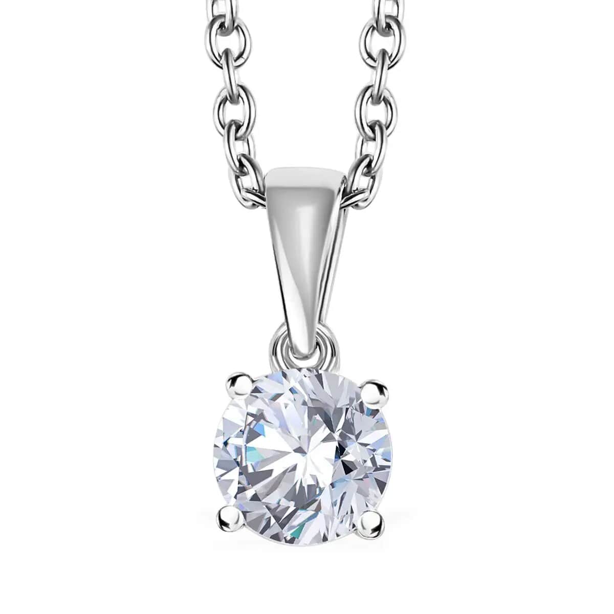 Moissanite Stud Earrings, Ring (Size 7.0) and Pendant Necklace 20 Inches in Rhodium Over Sterling Silver 2.35 ctw image number 5