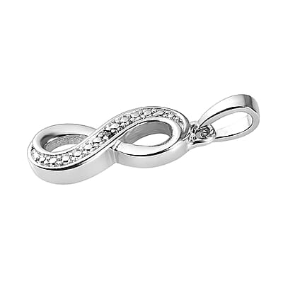 Karis Natural Champagne and White Diamond, Blue Diamond (IR) Accent Set of 3 Leafs, Claddagh, Infinity Pendant without Chain in 18K YRG Plated and Platinum Bond