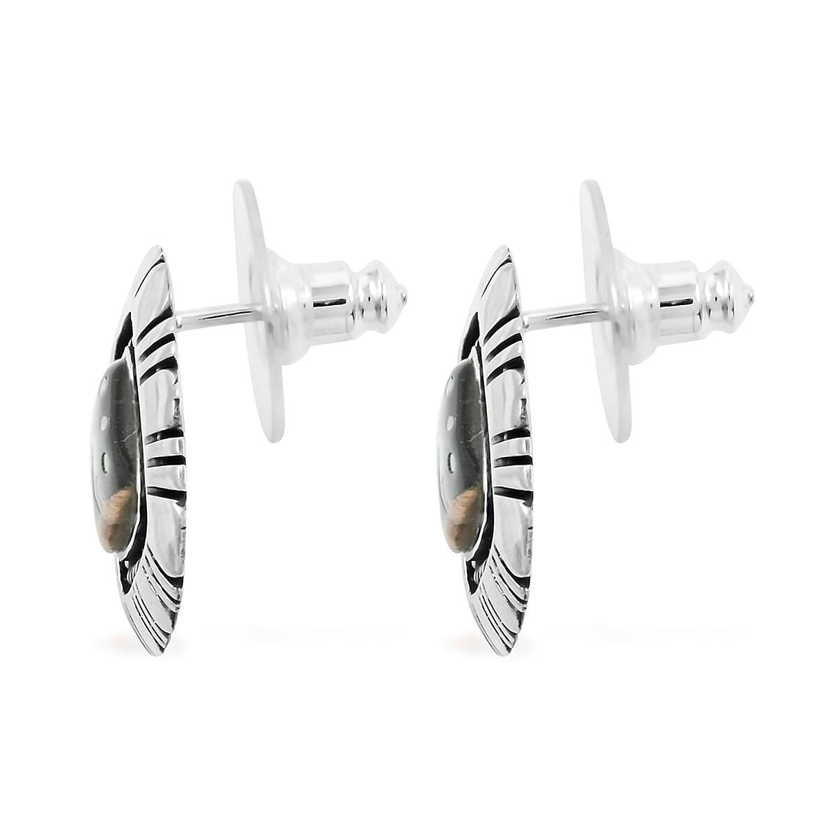 Santa Fe Style Multi Gemstone Kokopelli Earrings and Necklace 18 Inches in Sterling Silver 9.95 ctw image number 5