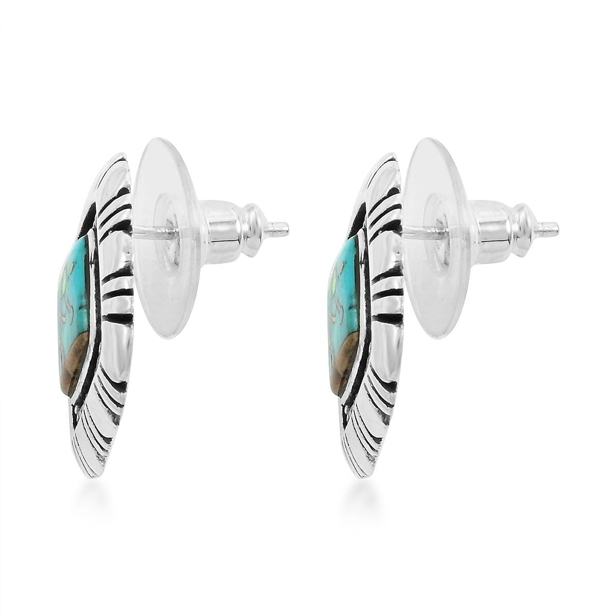 Santa Fe Style Multi Gemstone Kokopelli Earrings and Necklace 18 Inches in Sterling Silver 9.95 ctw image number 5