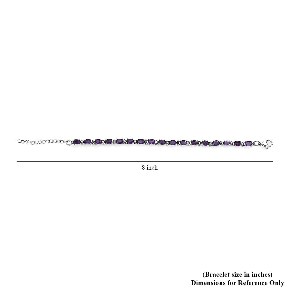 African Amethyst Bracelet (6.5-8.5In), Earrings, Ring (Size 7), Pendant Necklace 20 Inches in Stainless Steel 24.75 ctw image number 5