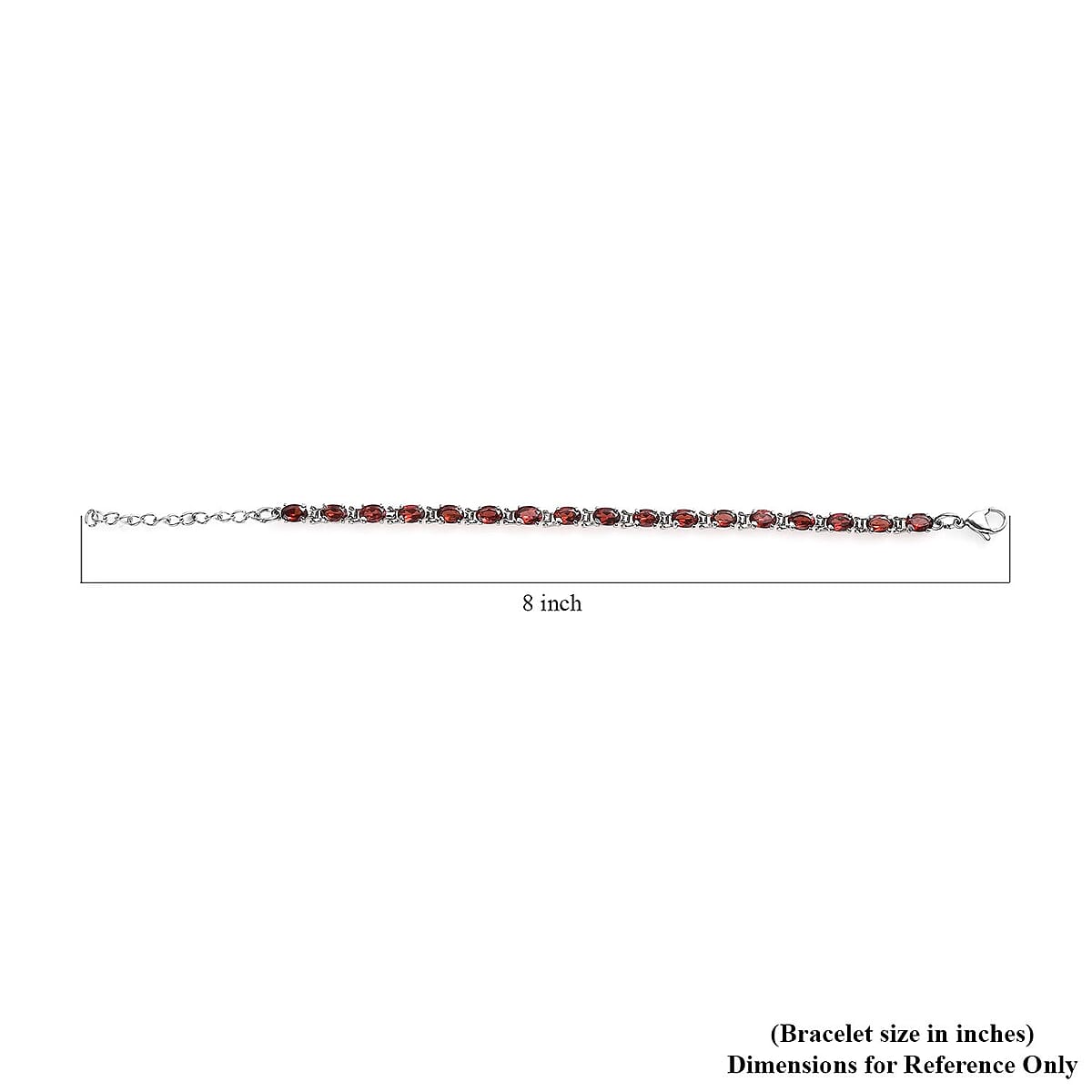 Mozambique Garnet Bracelet (6.5-8.5In), Earrings, Ring (Size 9) and Pendant Necklace (20 Inches) in Stainless Steel 29.50 ctw image number 3