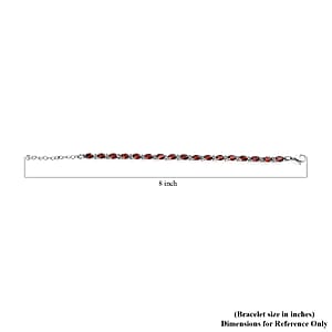 Mozambique Garnet Bracelet (6.5-8.5In), Earrings, Ring (Size 9) and Pendant Necklace (20 Inches) in Stainless Steel 29.50 ctw