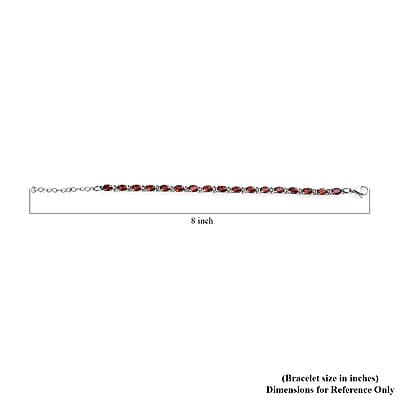 Mozambique Garnet Bracelet (6.5-8.5In), Earrings, Ring (Size 9) and Pendant Necklace (20 Inches) in Stainless Steel 29.50 ctw