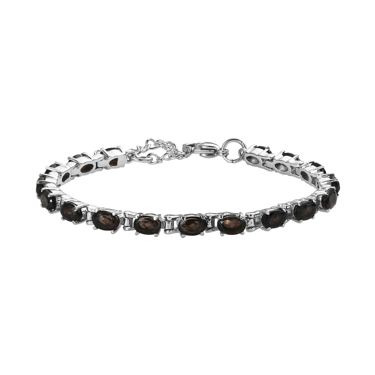 Brazilian Smoky Quartz 23.25 ctw Daisy Flower Bracelet (6.5-8.5In), Earrings, Ring (Size 5), Pendant Necklace 20 Inches in Stainless Steel image number 11