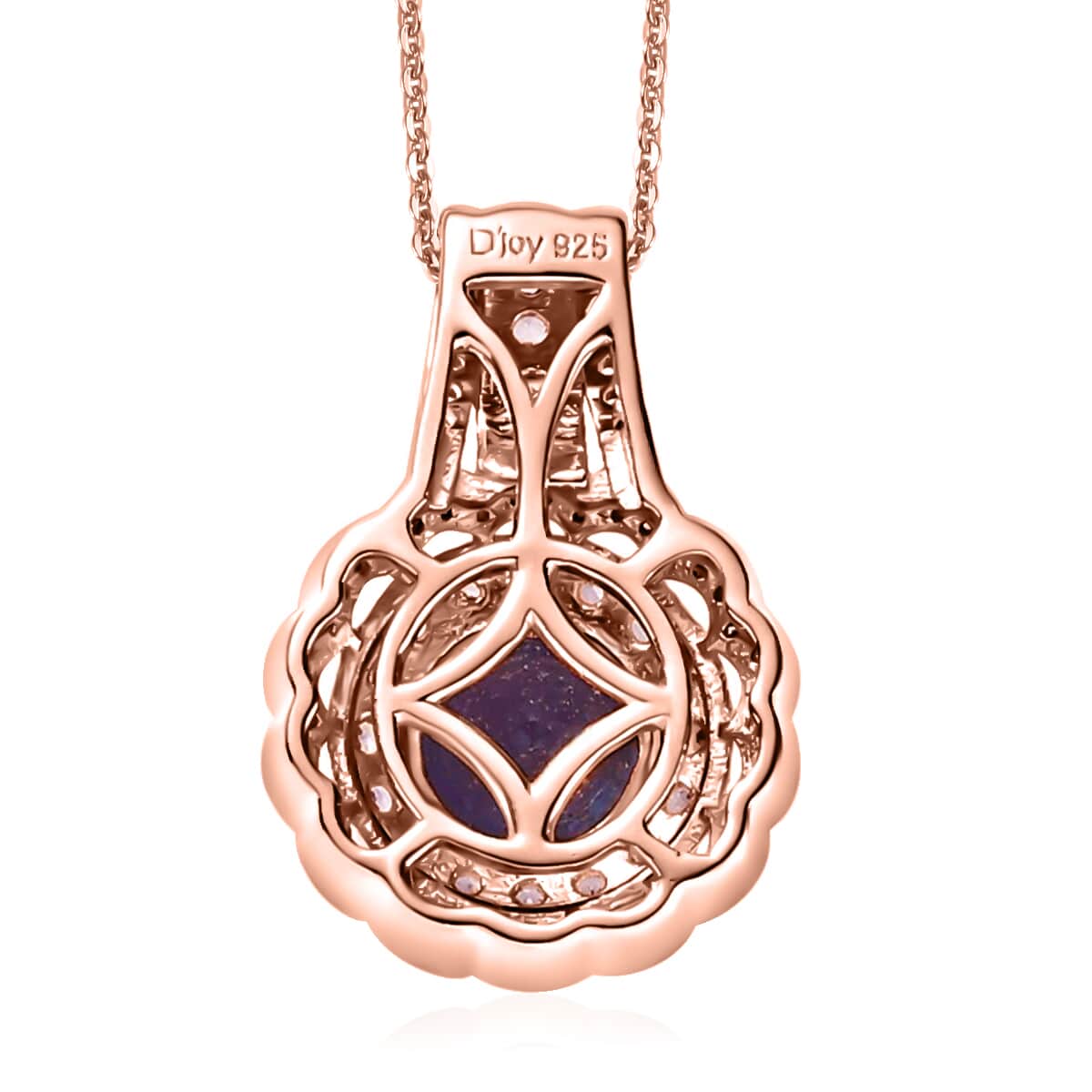 Tanzanite and Multi Gemstone Pendant Necklace 20 Inches in Vermeil Rose Gold Over Sterling Silver 2.00 ctw image number 4