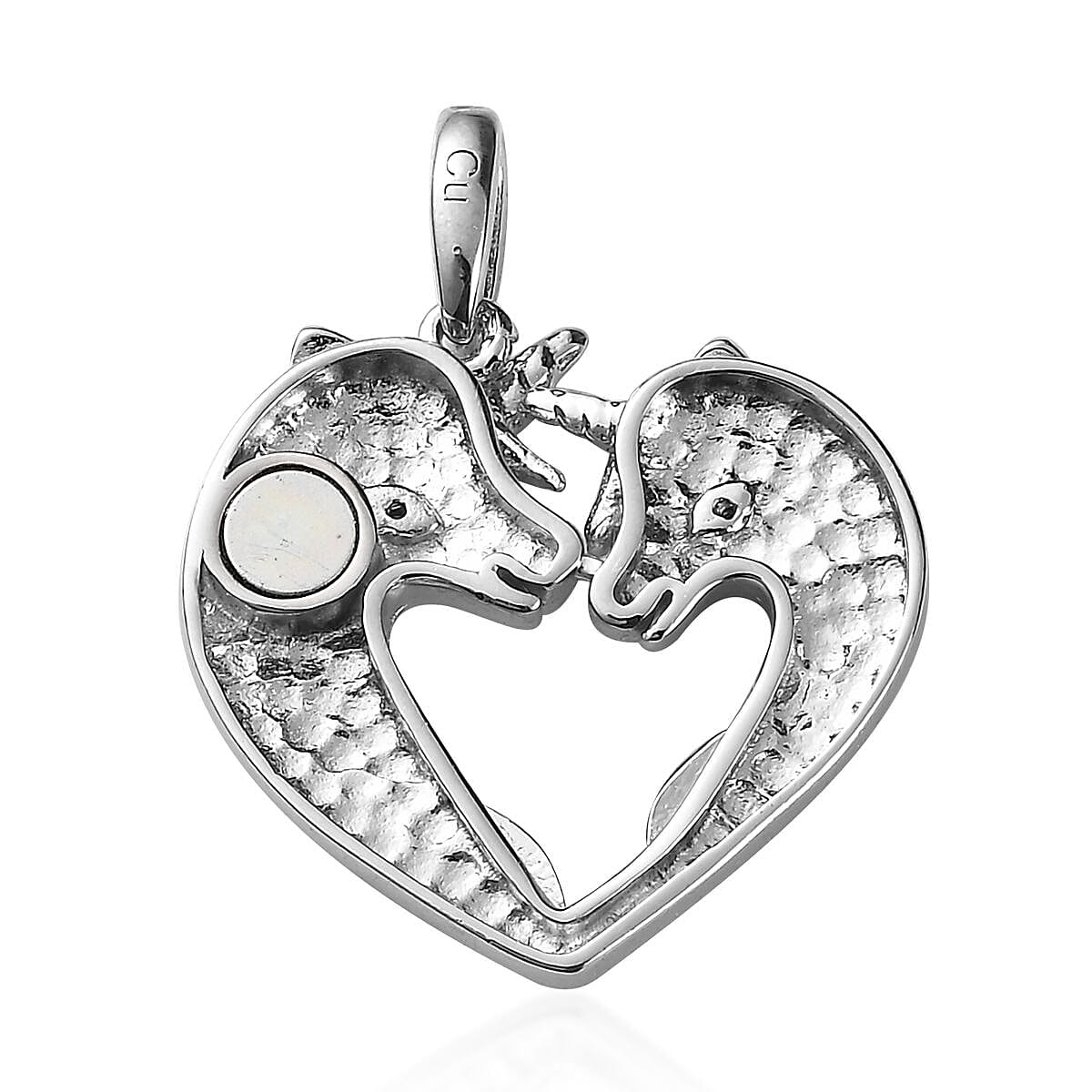 Blue Diamond (IR) Accent Horse Pendant in 14K YG Over and Platinum Over Copper with Stainless Steel Necklace 20 Inches