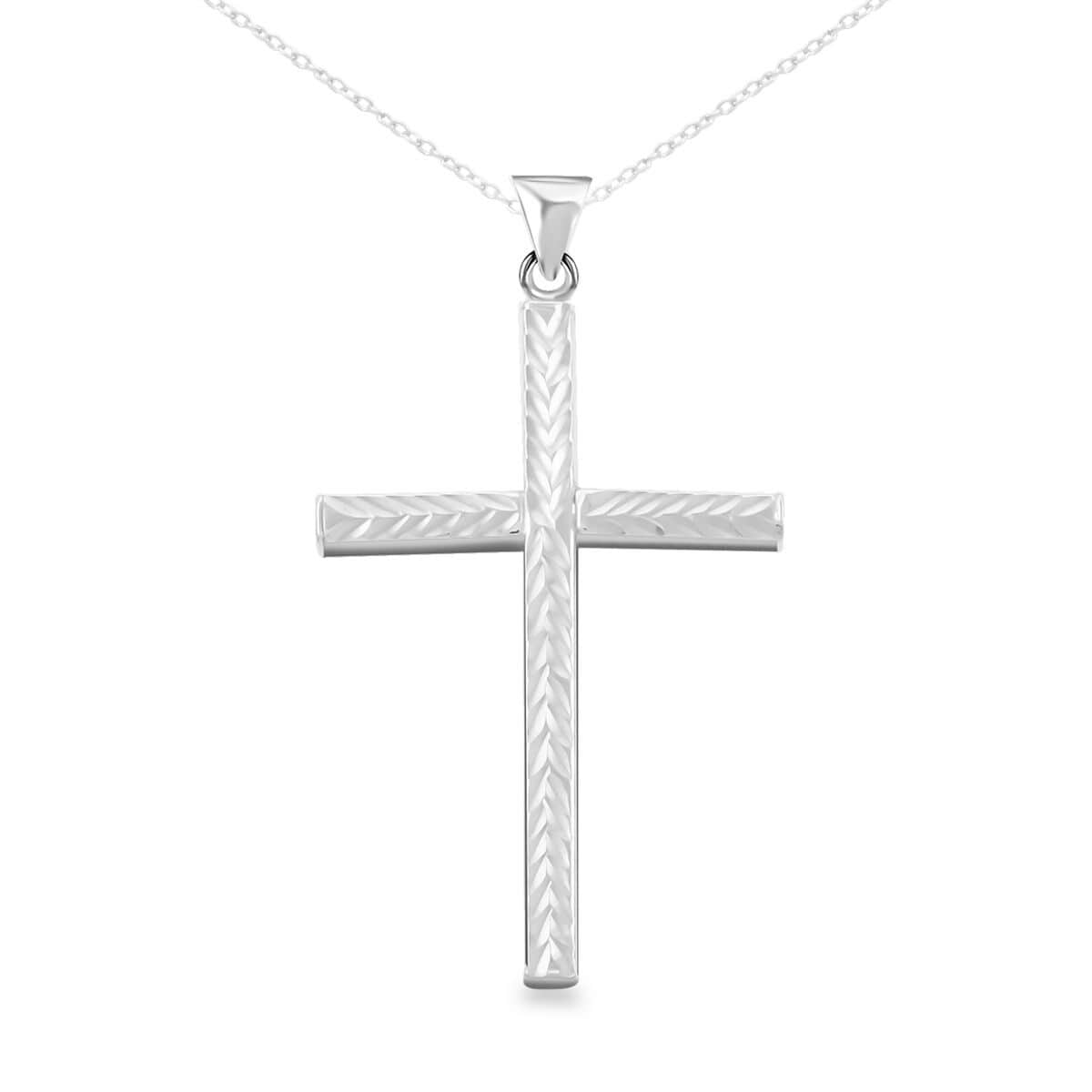 Sterling Silver Cross Pendant Necklace (18 Inches) (3.55 g) image number 0