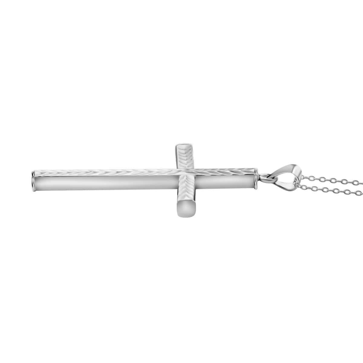 Sterling Silver Cross Pendant Necklace (18 Inches) (3.55 g) image number 3