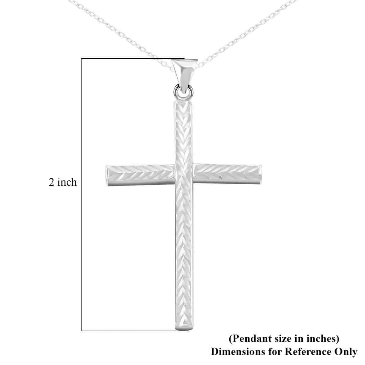 Sterling Silver Cross Pendant Necklace (18 Inches) (3.55 g) image number 5