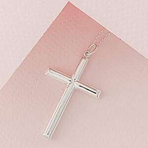 Sterling Silver Cross Pendant Necklace 18 Inches 2.80 Grams