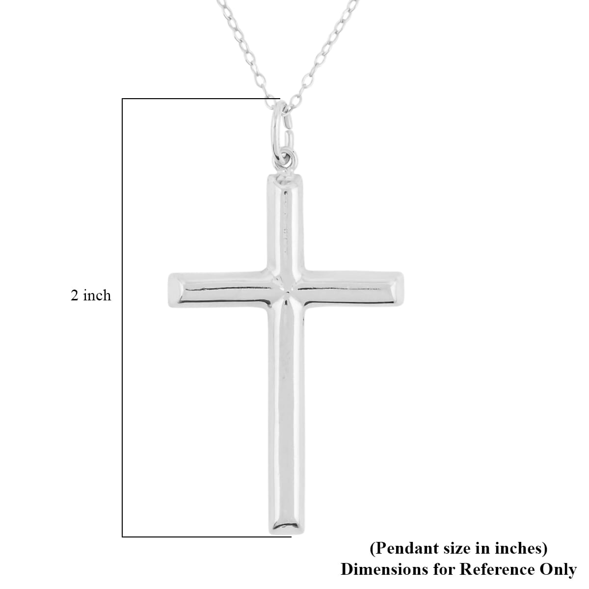 Sterling Silver Cross Pendant Necklace (18 Inches) (2.80 g) image number 5