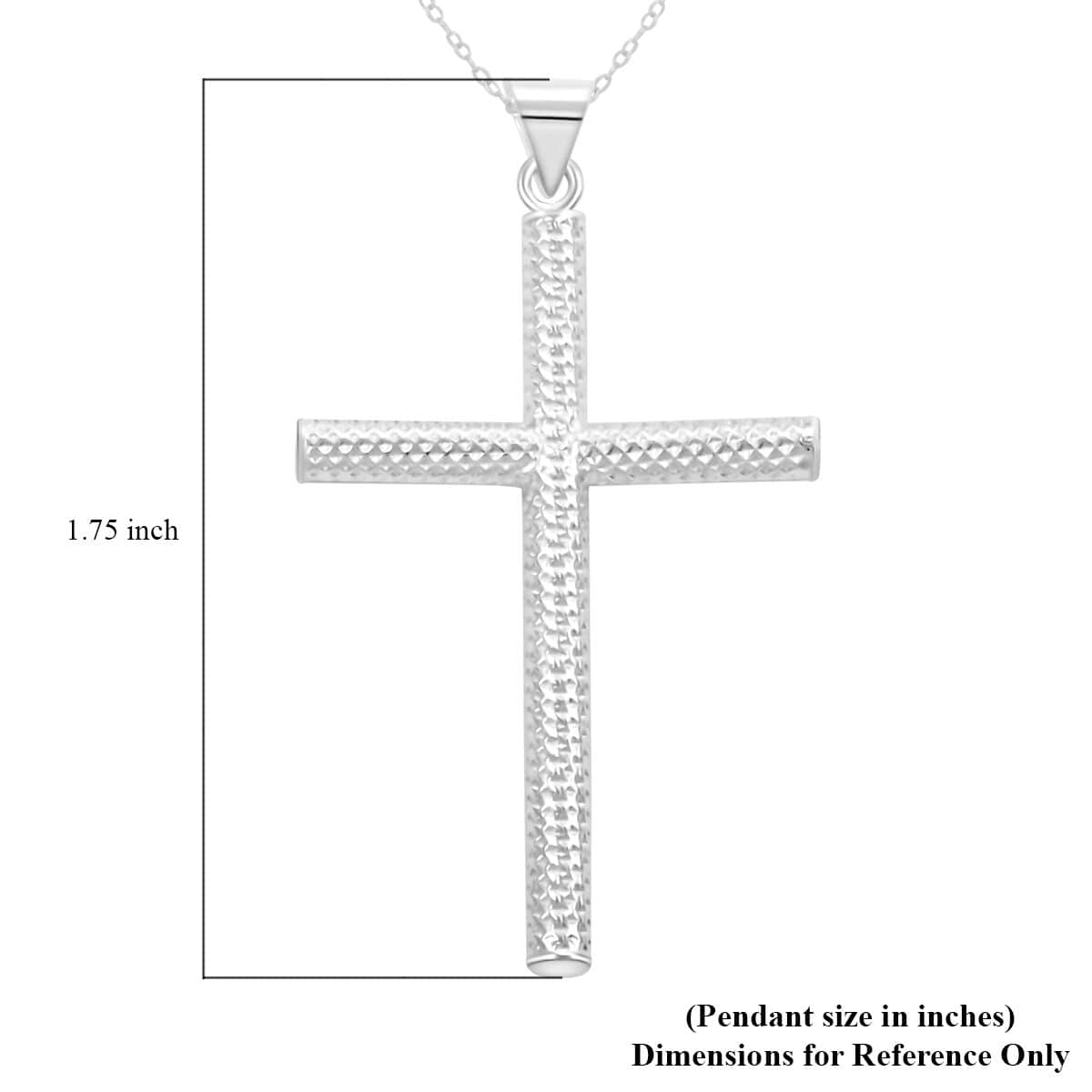 Sterling Silver Textured Cross Pendant Necklace 18 Inches 2.55 Grams image number 5