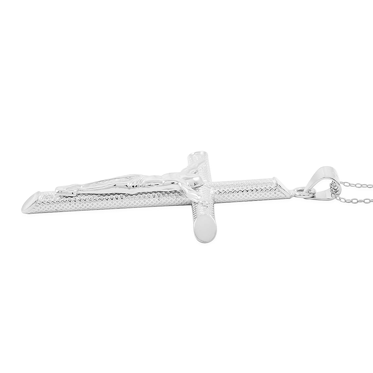 Sterling Silver Cross Pendant Necklace 18 Inches 2.90 Grams image number 3