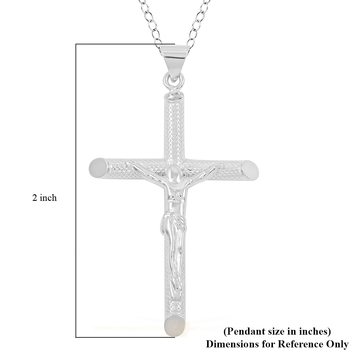 Sterling Silver Cross Pendant Necklace 18 Inches 2.90 Grams image number 5