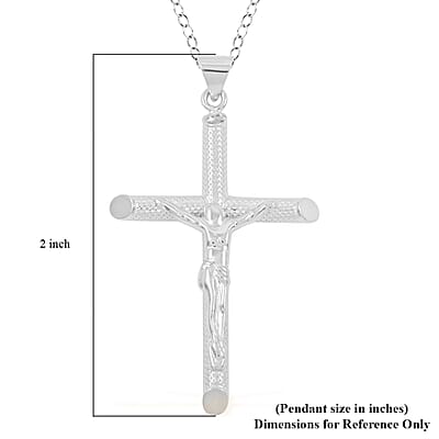 Sterling Silver Cross Pendant Necklace 18 Inches 2.90 Grams