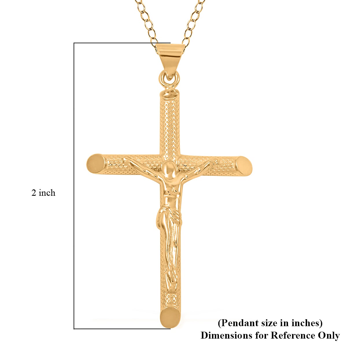 Cross Pendant Necklace in 14K Yellow Gold Over Sterling Silver 18 Inches 2.90 Grams image number 5