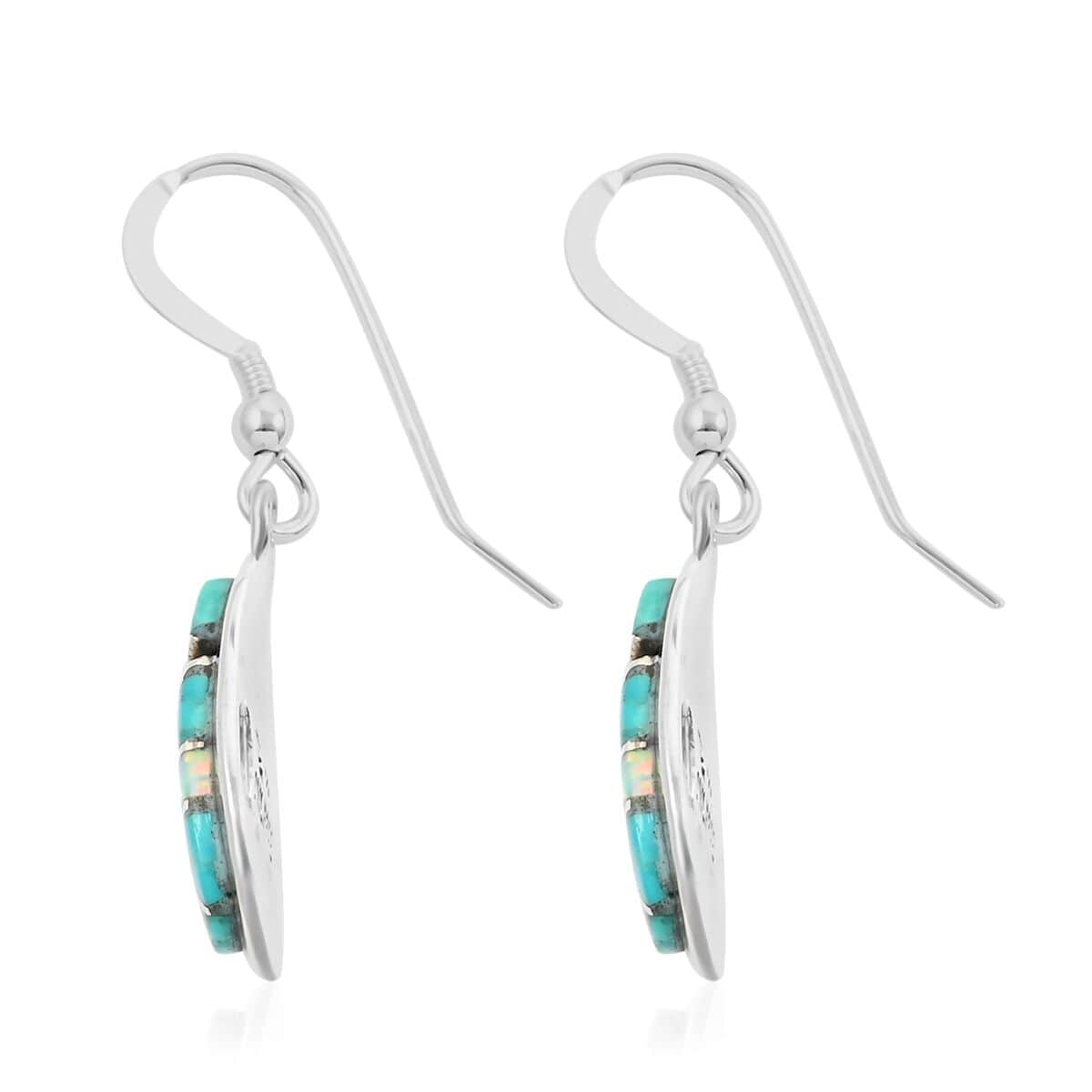 Santa Fe Style Turquoise and Multi Gemstone Necklace 18-21 Inches and Earrings in Sterling Silver 40.50 ctw image number 6