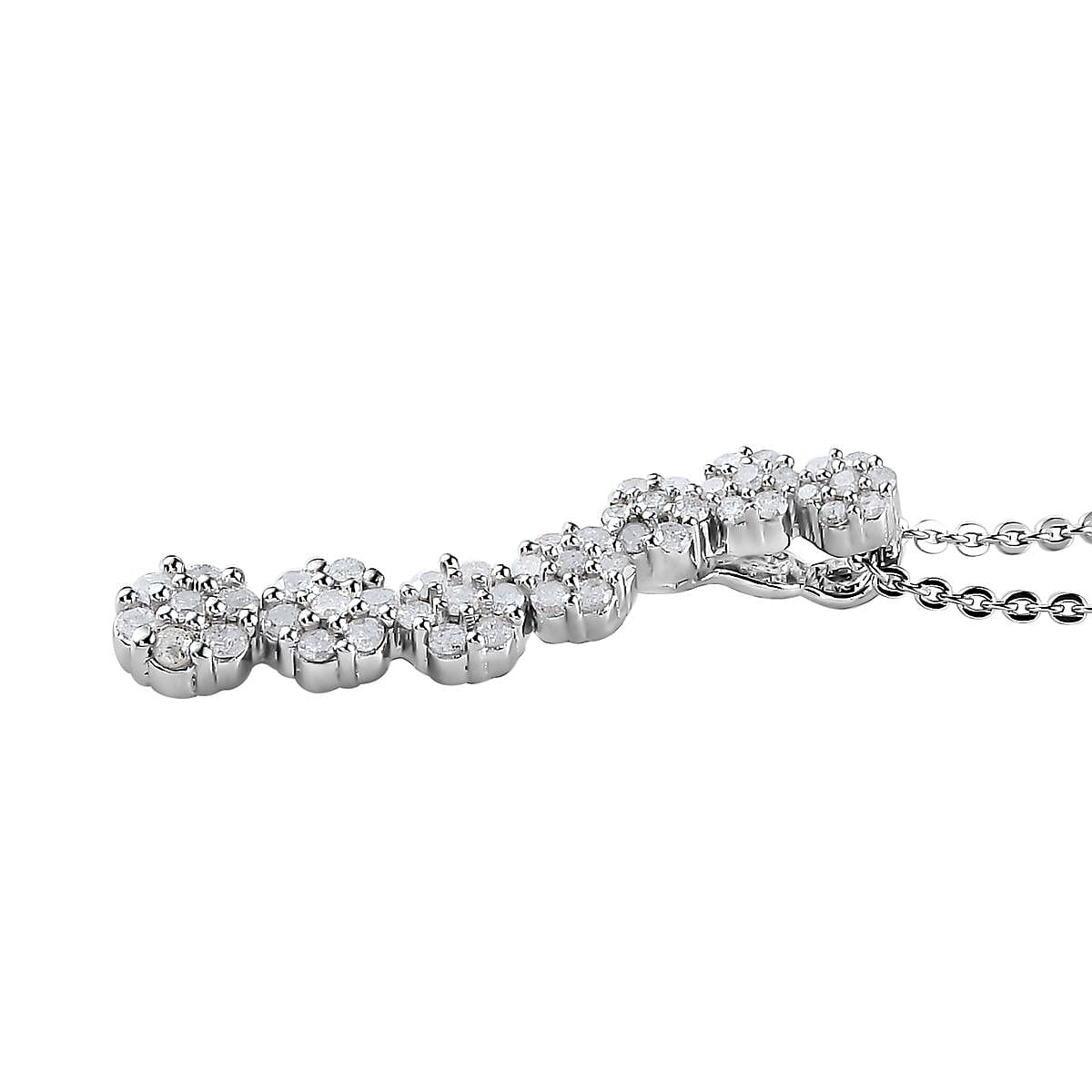 Diamond Pendant Necklace 20 Inches in Platinum Over Sterling Silver 0.50 ctw image number 3