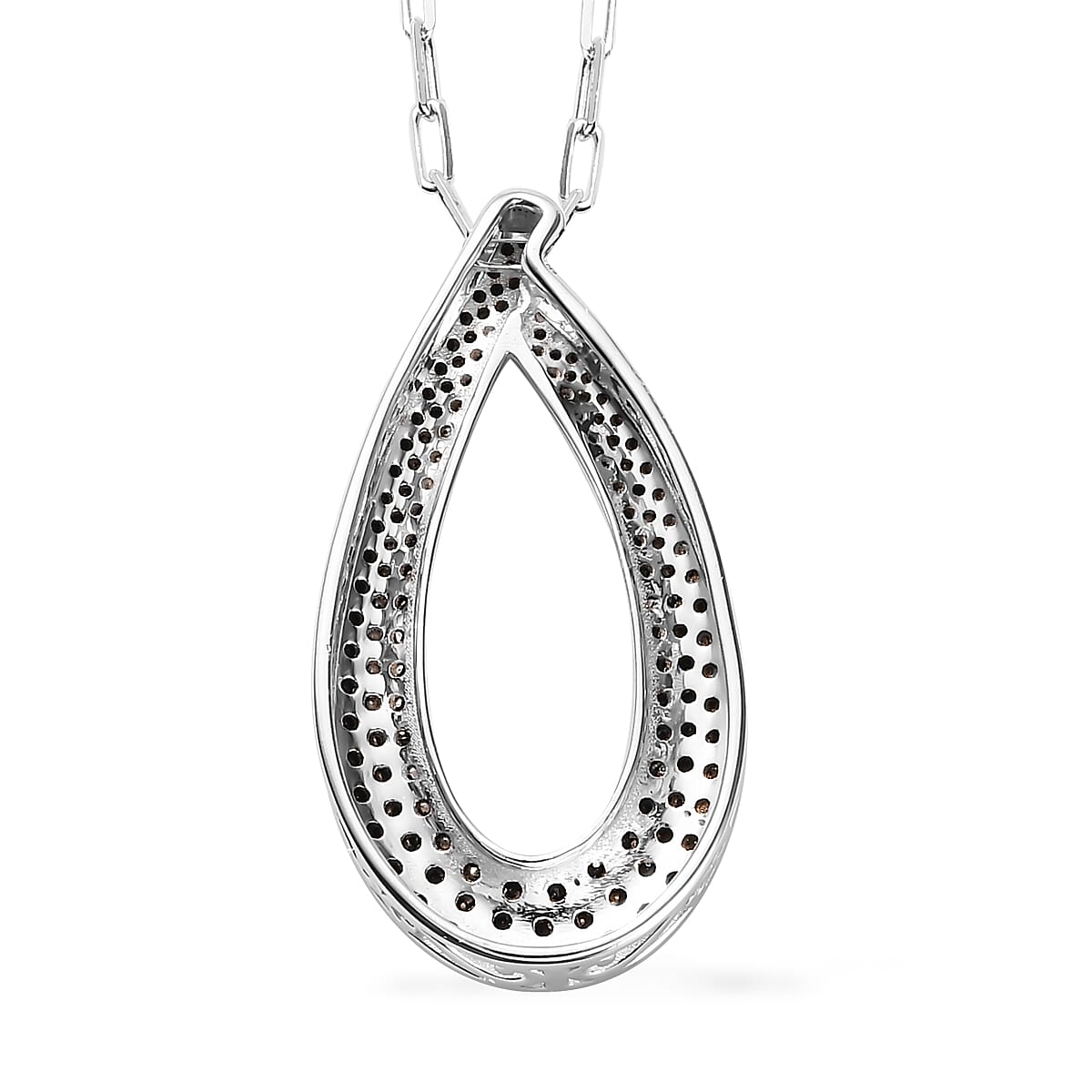 Thai Black Spinel 1.80 ctw Pendant Necklace in Rhodium Over Sterling Silver 18 Inches