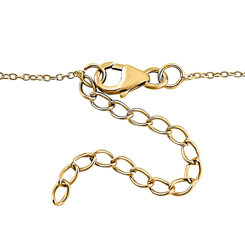Premium Mozambique Garnet and White Zircon 1.30 ctw Pendant Necklace in 18K Vermeil Yellow Gold Over Sterling Silver 20 Inches